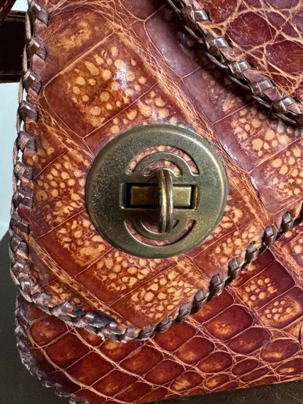 Vintage Authentic Alligator Handbag from 1949